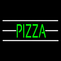 Pizza With White Line Neon Skilt