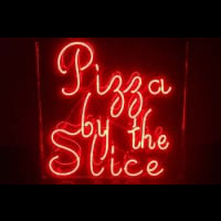Pizza by the Slice Neon Skilt