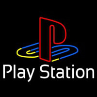 Playstation White Neon Skilt