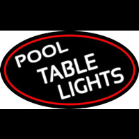 Pool Table Lights Oval With Red Border Neon Skilt