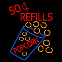 Popcorn Refills Neon Skilt