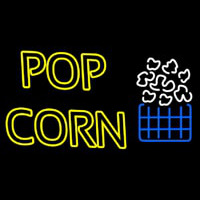 Popcorn Yellow With Logo Neon Skilt
