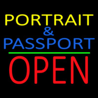 Portrait And Passport With Open 1 Neon Skilt