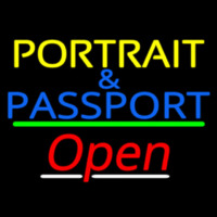 Portrait And Passport With Open 3 Neon Skilt