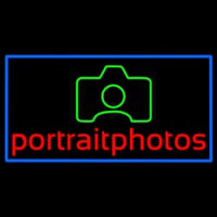 Portrait Photo With Camera With Border Neon Skilt