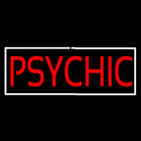 Psychic White Border Neon Skilt