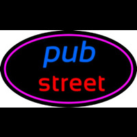 Pub Street Oval With Pink Border Neon Skilt