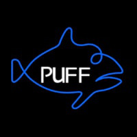 Puff Blue Fish Neon Skilt
