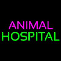 Purple Animal Green Hospital Neon Skilt