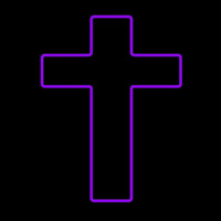 Purple Christian Cross Neon Skilt