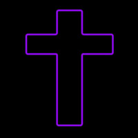 Purple Christian Cross Neon Skilt