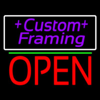 Purple Custom Framing With Open 1 Neon Skilt