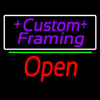 Purple Custom Framing With Open 2 Neon Skilt