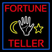 Purple Fortune Teller With Logo Neon Skilt