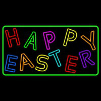 Purple Happy Easter 2 Neon Skilt