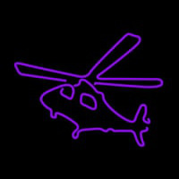 Purple Helicopter Neon Skilt