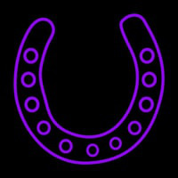 Purple Horseshoe Neon Skilt
