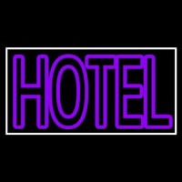 Purple Hotel 1 With White Border Neon Skilt