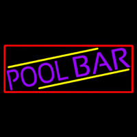 Purple Pool Bar With Red Border Neon Skilt