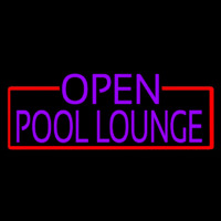 Purple Pool Lounge With Red Border Neon Skilt