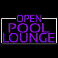 Purple Pool Lounge With White Border Neon Skilt