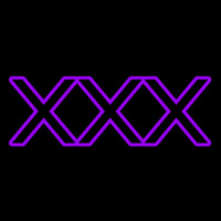 Purple X   Neon Skilt
