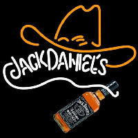 Rare Jack Daniels Whiskey Cowboy Hat Neon Skilt