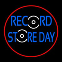 Record Store Day Block Red Border Neon Skilt
