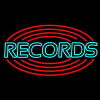 Records With Disc Neon Skilt