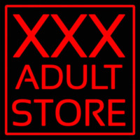 Red  Border X   Adult Store Neon Skilt