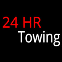 Red 24 Hr Towing Neon Skilt