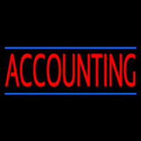 Red Accounting Blue Lines Neon Skilt
