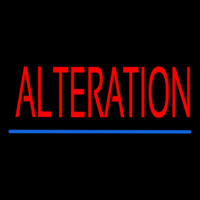 Red Alteration Blue Underline Neon Skilt