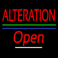 Red Alteration Open Blue Green Line Neon Skilt