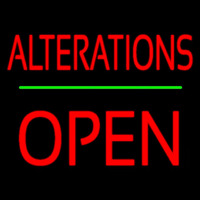 Red Alterations Block Open Neon Skilt