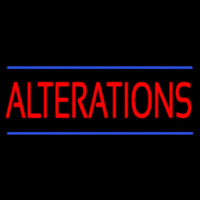Red Alterations Blue Lines Neon Skilt
