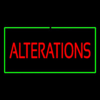 Red Alterations Green Border Neon Skilt