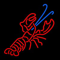 Red And Blue Lobster Logo Neon Skilt