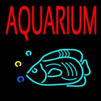 Red Aquarium Fish Logo Neon Skilt