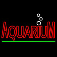 Red Aquarium Green Line Neon Skilt