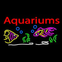 Red Aquariums Fish Logo Neon Skilt