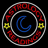 Red Astrology Readings White Border Neon Skilt