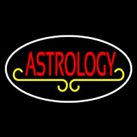 Red Astrology White Border Neon Skilt