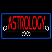 Red Astrology White Line Blue Border Neon Skilt