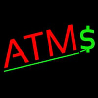 Red Atm Dollar Logo Neon Skilt