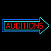Red Auditions Arrow Neon Skilt