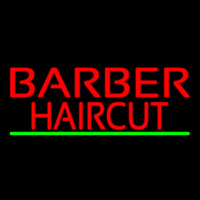 Red Barber Haircuts Neon Skilt