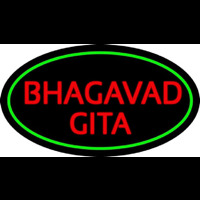 Red Bhagavad Gita With Border Neon Skilt
