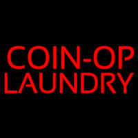 Red Block Coin Op Laundry Neon Skilt