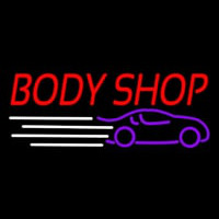 Red Body Shop Car Logo Neon Skilt